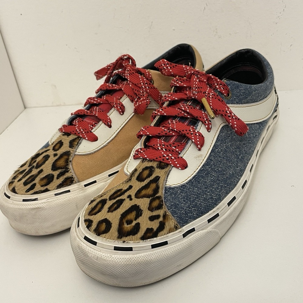 VANS‎ Bold Ni Bender Sneakers Trainers Mens 10 UK 9 Leopard Tartan Denim Skate - Picture 7 of 11